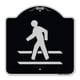 thumbnail image 1 of Señal Signmission Designer Series - Cruce De Peatones | Letrero Arquitectónico De Aluminio De Calibre Pesado Negro Y Plateado De 18 "" X 18 "" | Proteja Su Empresa Y Su Municipio | Hecho En Los Ee.Uu., 1 of 1