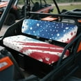 thumbnail image 2 of FKELYI Watercolor American Flag Print Mule Bench Seat Cover 2 Pcs Set Dustproof UTV Seat Cover Compatible with Kawasaki Mule 600/610 Anti-Scratch Seats Protector Decor, 2 of 7
