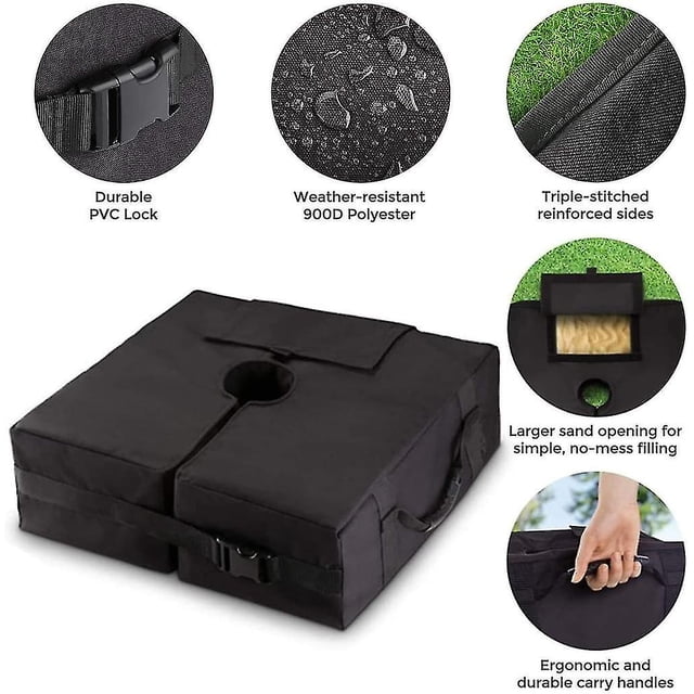 Sammiu Bolsa de peso para base de paraguas Bolsas de arena resistentes a la intemperie y a los rayos UV Hasta 110 libras de arena Se adapta a cualquier soporte de sombrilla de pati