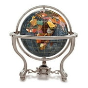 Kalifano Black Opal 13-in. Ambassador Gemstone Tabletop Globe