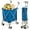 Blue, variant on Costway Folding Shopping Cart with Waterproof Liner, 24 Gallons, Steel, Black