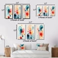 thumbnail image 4 of Designart "Energy of Blossoming Life Minimal Retro Flowers II" Abstract Painting Framed Wall Art Set Of 3 - Blue Modern Frame Gallery Wall Set For Home Decor, 4 of 6