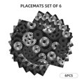 thumbnail image 3 of Placemats Set of 4 / 6, Black Metallic Gear Pattern Placemats for Dining Table Indoor/Outdoors Heat Resistant Washable Placemats 18" x 12", 3 of 8