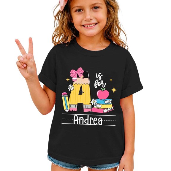 Bainana Teen Girl'S Back-To-School T Shirts Graphic Print Short Sleeve Crew Neck Tops Casual Comfortable Kids Summer Everyday Wear Outfits For Age 3-13 Years