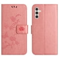 thumbnail image 6 of Nalacover Wallet Case for Samsung Galaxy A14 5G, Stylish Flowers Embossed Pattern Premium PU Leather Flip Folio Cover with Card Slots Holder Magnetic Clasp Kickstand Soft TPU Anti-Drop Case,Pink, 6 of 7