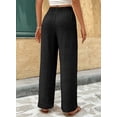 thumbnail image 4 of Eytino Womens Wide Leg Pants Casual Loose Summer Boho Drawstring Elastic Waist Travel Vacation Beach Pants Hollow Out Textured Lounge Pants, 4 of 7