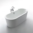 thumbnail image 3 of Bathhaus Oval Double Ended Single Sided Armrest Freestanding Lucite Acrylic Bathtub with a Chrome Mechanical Pop-up Waste and a Chrome Center Drain with Internal Overflow, 3 of 6