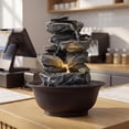 thumbnail image 6 of Gymax Tabletop Water Fountain w/LED Light Pump & Adjustable Flow for Home Office, 6 of 10
