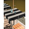 thumbnail image 2 of Outdoor Tablecloths with Umbrella Hole & Zipper, Black White Striped 54x54 Inch Square Tablecloths, Farmhouse Vintage Shabby Chic Wood Grain Waterproof Table Cloth, Patio/Pool/Picnic Table Covers, 2 of 8