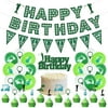 Green Golf Balloon Kit Golf Theme Happy Birthday Banner Cake Topper for Boy Sports Birthday Party Decorations Supplies