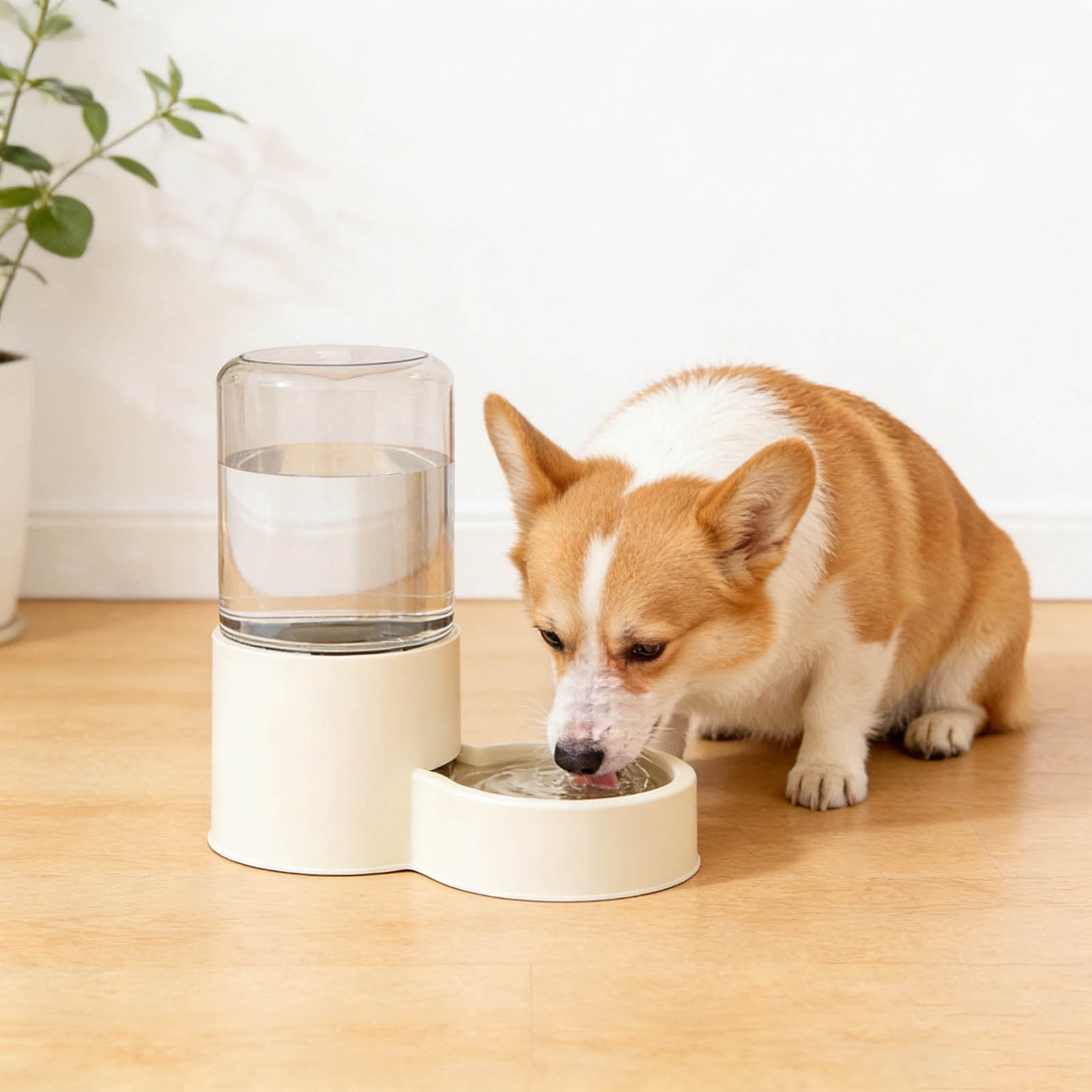 2-in-1 Automatic Cat Feeder & Water Dispenser - Gravity-Powered No-Battery Design, Food-Grade , 1300ml Capacity for Cats & Small Puppies, Prevents Food Spoilage & Water Overflow