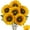 Gold, variant on 6 Pcs Silk Artificial Flowers for Outdoor, 18" Long Stem Sunflowers Fake Flowers Faux Vintage Fall Sunflowers Bouquet for Home Living Room Office Garden Wedding Birthday Party Centerpieces Decorations