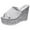 Silver, variant on Affordable Women'S Summer Slides Summer Womens Ladies Wedge Platform Slippers Casual Open Toe Slip On Shoes Lace Wedding Shoes Bridesmaid Shoes Women'S Platform Sandals