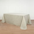 thumbnail image 4 of Balsa Circle 90" x 156" Beige Rectangular Premium Polyester Faux Burlap Tablecloth, 4 of 8
