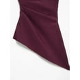 thumbnail image 6 of Womens Summer Tube Tops 2025 Trendy Strapless Ruched Going Out Tops Outfits Asymmetrical Bandeau Shirts Wine Red L, 6 of 9