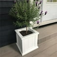 thumbnail image 5 of Pemberley Row Polyethylene White Square Planter 14", 5 of 9