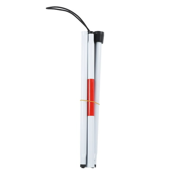 Falleo Clearance Foldable Cane Collapsible Reflective White and Red Walking Stick for Blind Visual Impaired