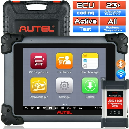 Autel Scanner MaxiSys MS908CV, Heavy Duty Truck Diagnostic Scan Tool with J-2534 ECU Programming, Coding, Active Test, 25+23 Special Service