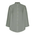 thumbnail image 4 of BLVB Women Boyfriend Shirts Button down Long Sleeve Blouse Dressy Casual Loose Cotton Linen Tops with Pockets, 4 of 5