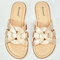 thumbnail image 4 of Ataiwee Women's Flat Slide Sandals - Ladies Comfortable Cross Strap Slip On Summer Slide Sandals., 4 of 5