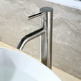 thumbnail image 2 of Luxier BSH03-T Single Handle 1-Hole Vessel Bathroom Faucet with Drain Brushed Nickel, 2 of 5