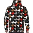 thumbnail image 7 of Wukai Houndstooth Green Red Print Men Hoodies Fleece Sweatshirts Long Sleeve Sweaters Pullover Fall Outfits Winter Clothes-Large, 7 of 7