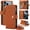 Brown, variant on for iPhone 17 Pro Max Wallet Case, Crossbody Zipper Purse with Wrist Strap Lanyard Handbag, RFID Blocking Card Holders, Kickstand Flip Leather Cover, Pink/Beige/Black