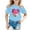 Blue, variant on Kid Girls Graphic Tee Shirt Short Sleeve Round Neck Casual Preppy Style Summer Tops