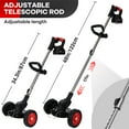 thumbnail image 3 of Cordless String Trimmer, HDJ 42V 48-in Telescopic Electric Weed Wacker on Wheels, Grass Trimmer with 4 Types Blades and 2 Battery Powered for Garden, Yard, Black, 3 of 11