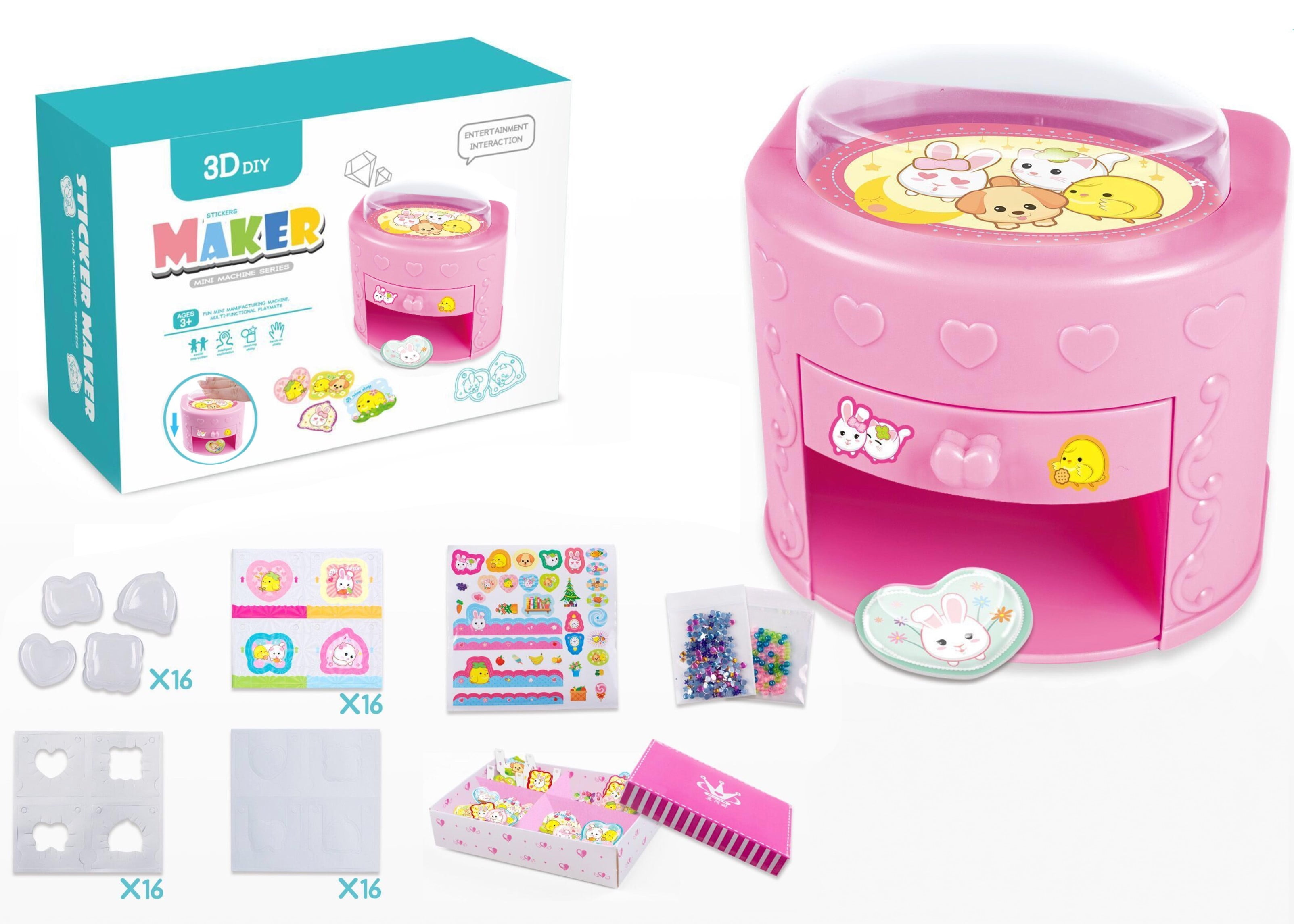 3D Sticker DIY Sticker Maker Rice Cooker Shape Crafts Toy,Portable for Gift