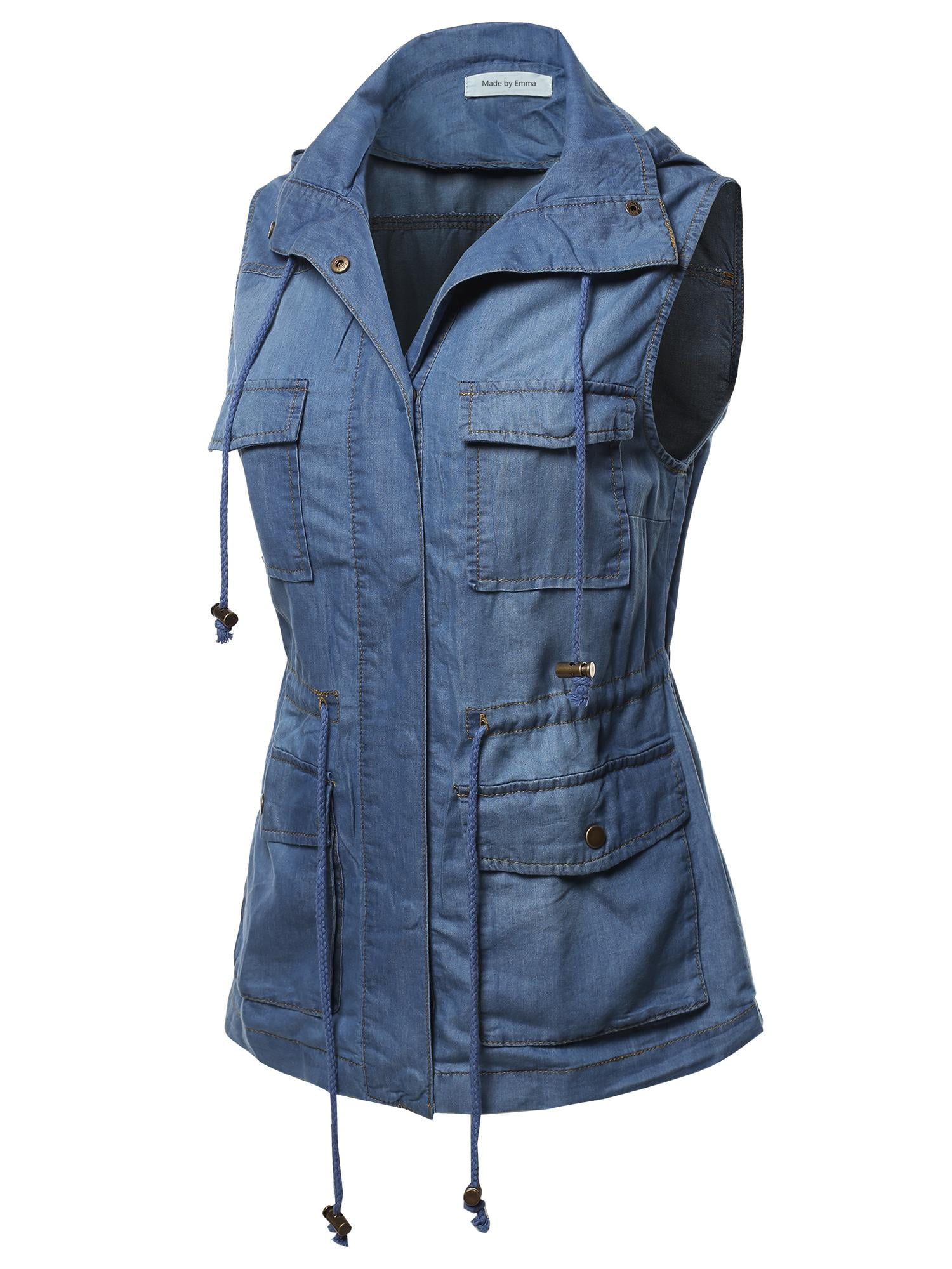 denim sleeveless jackets for womens online