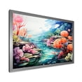 thumbnail image 2 of Designart "Realistic Garden of Underwater Coral III" Animals Framed Wall Art Decor - Modern Pink Coral Bedroom Framed Canvas Wall Art, 2 of 6