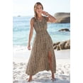 thumbnail image 5 of LASCANA Women's Wrap Look Maxi Dress Smocking, 5 of 5