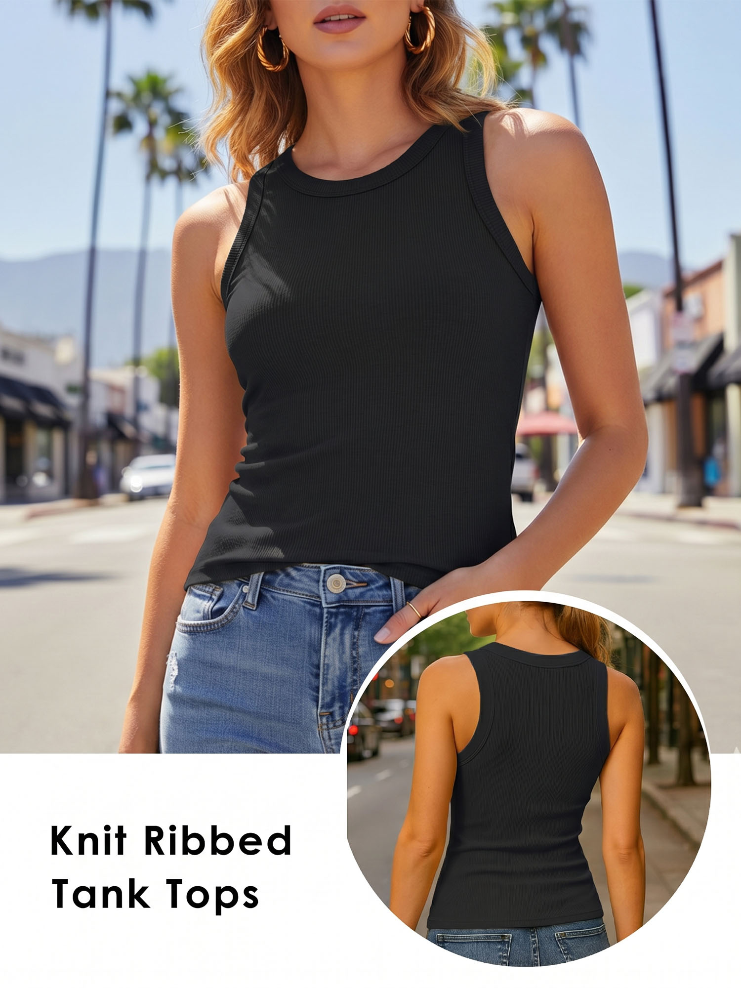 Anygrew Women's Ribbed Knit Sleeveless Tank Top photo 2