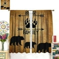 thumbnail image 3 of Bear Blackout Curtains Vintage Rustic Wildlife Black Brown Country Antique Art Printed Bedroom Living Room Bathroom Rod Pocket Decoration Window Drapes 2 Panels W21xL54in, 3 of 6