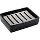 thumbnail image 1 of Jabonera de cerámica de acero inoxidable SUS304 para baño, doble capa, jabonera autodrenante, diga no al jabón esponjoso, fácil limpieza (negro), 1 of 5