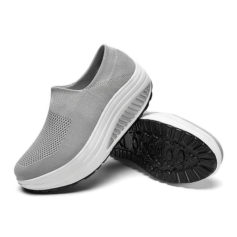 nsendm Women's Slip-on Comfort Walking Sneaker Sneakers for Women Wide  Width Slip On Grey 41