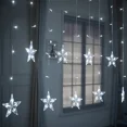 thumbnail image 4 of Guirnalda de luces LED con forma de estrella para Navidad, cortina de luces de hadas de 2,5 m para exteriores, interiores, dormitorio, hogar, fiesta, decoración de Ramadán 2023, 4 of 5