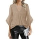 thumbnail image 1 of mfyjkho Tops Bohemios Para Mujer, Top De Fiesta Transpirable Con Mangas 3/4 Y Escote En V Para Mujer, De Malla De Color Dorado Brillante Y Estampado Floral Tops Para Hacer Ejercicio Para Mujer S, 1 of 7