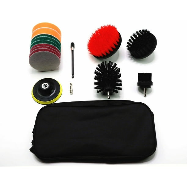 Drill Brush Attachment Set 21 Piece Kit for Auto Detailing Rims Tires