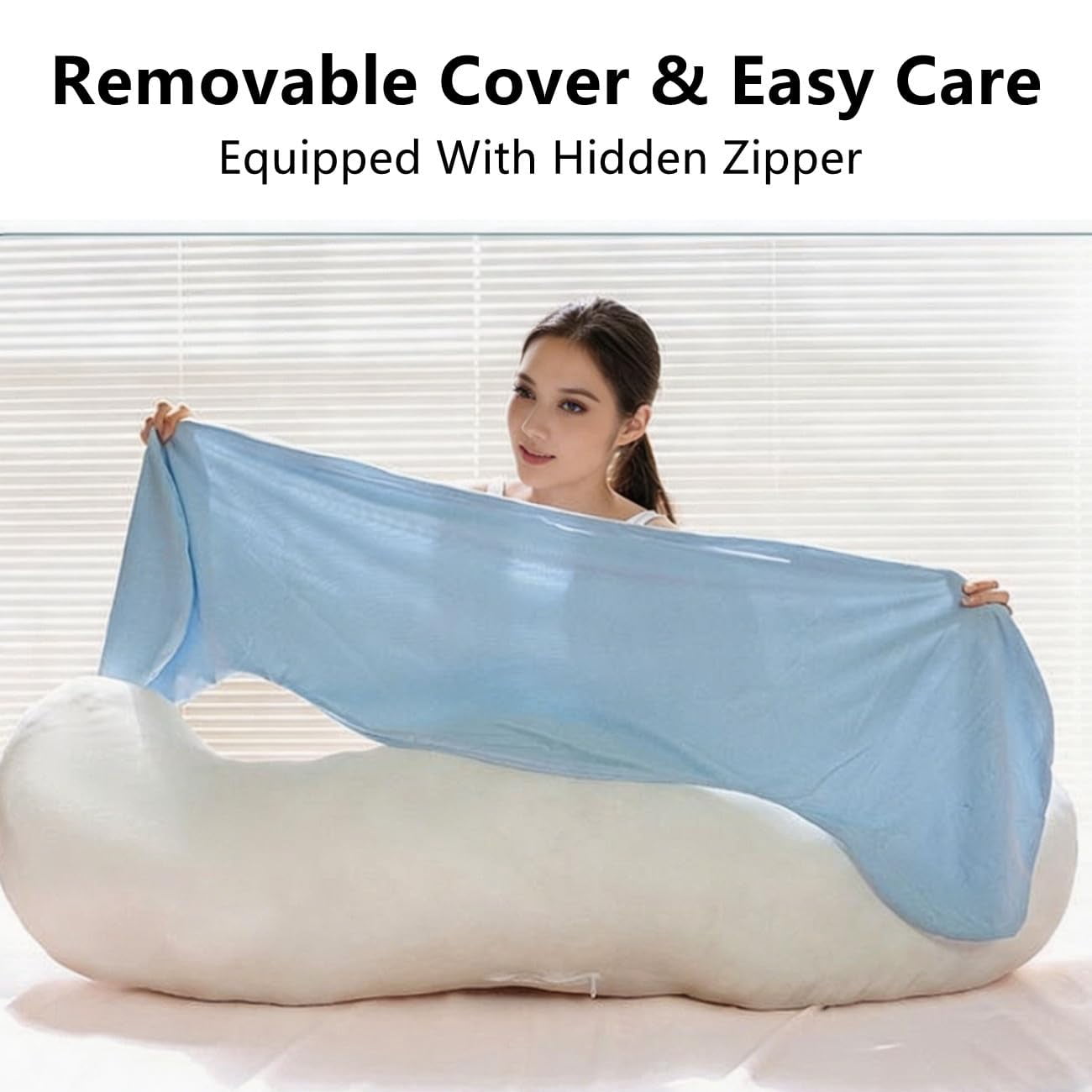Pea Pod Body Pillow for Side Sleeper, S Shaped Full Body Support Long Bolster Hug for Adults, Soft Ergonomic Back,Hip & Leg