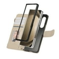 thumbnail image 2 of Zipper Wallet Cover for Samsung Galaxy Z Fold 6, Case with Crossbody Strap & Wrist Strap Card Holder Folding Stand Premium PU Leather Folio Flip Phone Case for Women for Galaxy Z Fold 6, Beige, 2 of 10