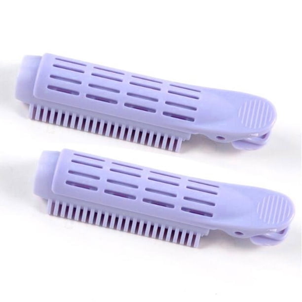 2 unids / set de rulos de plástico para el cabello, rizadores para el cabello, herramientas de peinado para rizar el cabello, herramientas de maquilla Púrpura