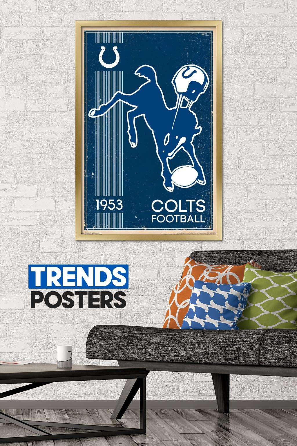 NFL Indianapolis Colts - Retro Logo 14 Wall Poster, 22.375" x 34", Framed