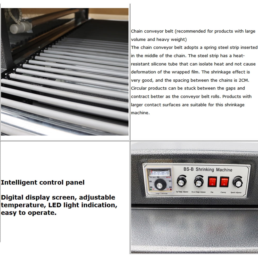Electric Chained Type Shrink Tunnel Packaging Machine POF PVC Heat Shrink Packaging Machine 220V