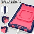 thumbnail image 4 of Rugged Kids Case for Lenovo Tab M10 Plus 3rd Gen 10.6 inch (2022), Heavy Duty Shockproof 360°Swivel Ring Stand Handle Case Cover for Lenovo Tab M10 Plus 3rd Gen 10.6 inch (2022), O-navy+rose, 4 of 7
