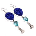 thumbnail image 2 of Natural Blue Face, Apatite Gemstone 925 Sterling Silver Earring 3.55", 2 of 2