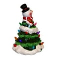 thumbnail image 2 of Kurt S. Adler Kurt Adler 9-Inch Battery Operated Ceramic Light-Up Snowman Tree Table Piece, Green, 2 of 4