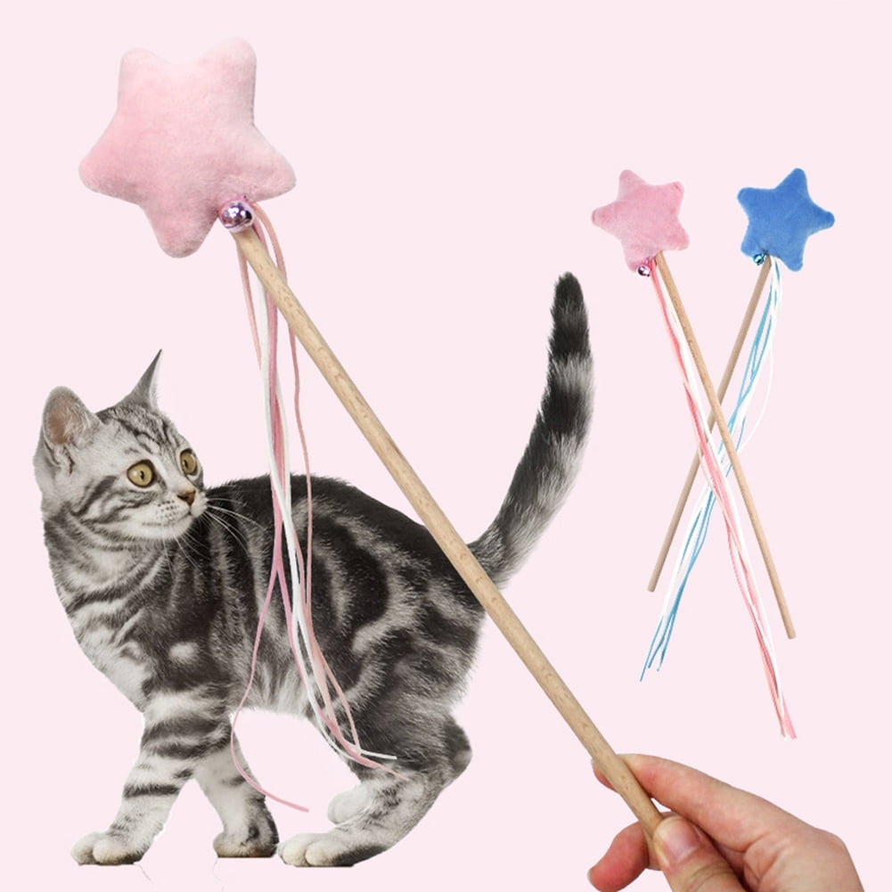 Visland Interactive Star Cat Feather Toys With Tassel Kitten Toys For