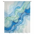 thumbnail image 2 of Turquoise Blue Marble Sheer Curtains 108 Inches Extra Long, Abstract Art Modern Fluid Marble Light Filering Curtains, Privacy Drapes Simi Floor to Veiling Curtain for Living Room Window Treatment, 2 of 9